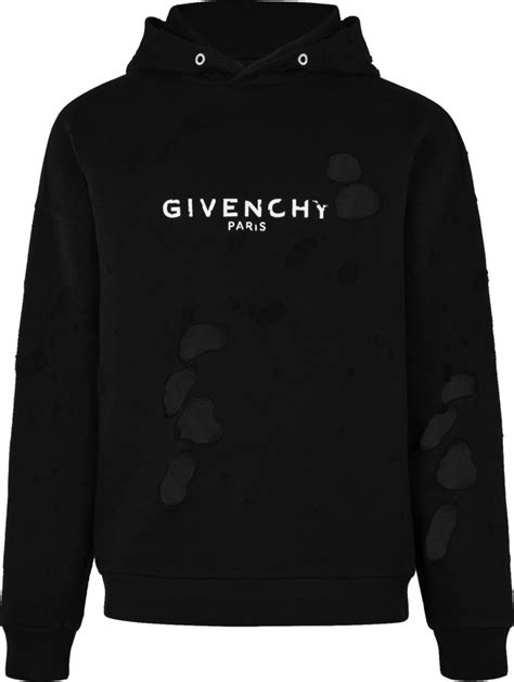 givenchy paris hoodie schwarz|givenchy paris sweatshirt destroyed.